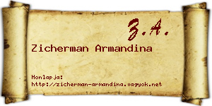 Zicherman Armandina névjegykártya